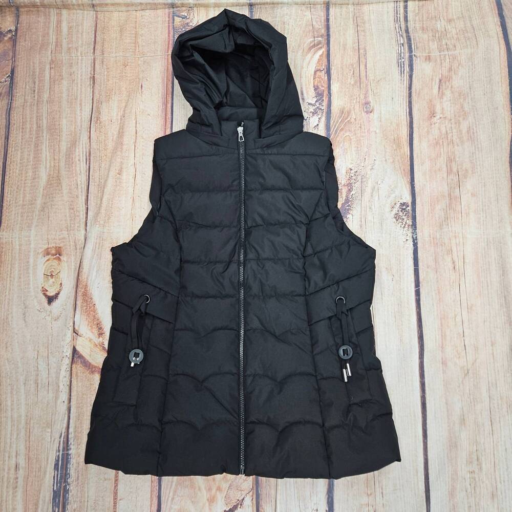 NEW PAPILLON women's hoodee puffer vest in black